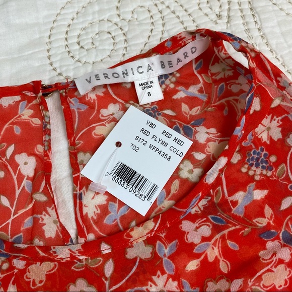 -Veronica beard (sz 8) floral silk chiffon blouse - Picture 2 of 6